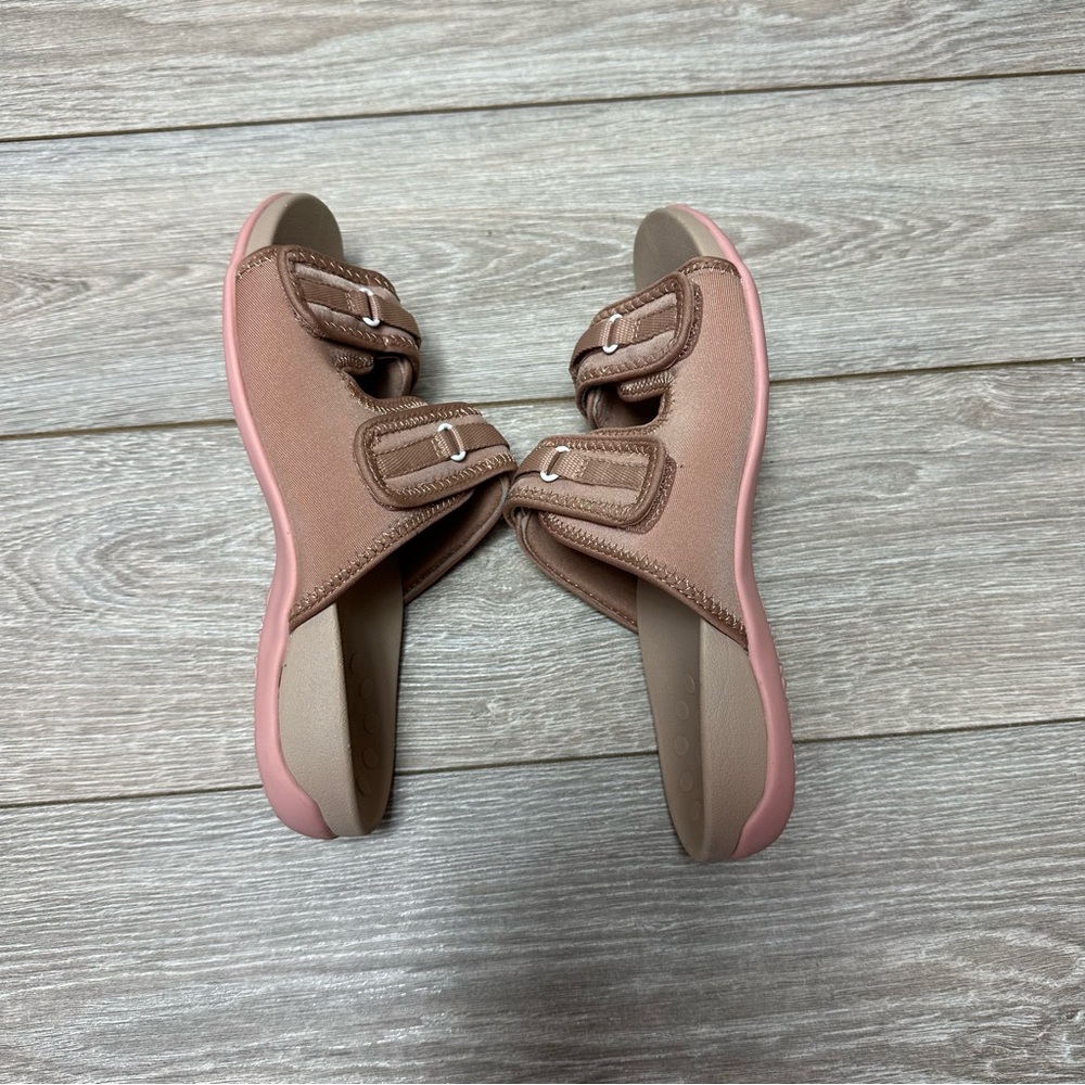 Vionic Sarah Macaroon Pink Hook & Loop Strap Casual Comfort Slide Sandal Sz 7.5 - Picture 8 of 10